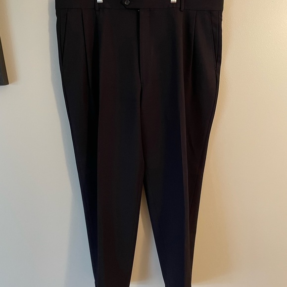 Joseph & Feiss Men's Suit Pants Black Cuffed and Pleated Size 40x34 - Picture 1 of 4